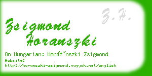 zsigmond horanszki business card